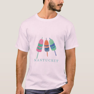 Handbemalte Nantucket-Hummerbojen Rosa T-Shirt