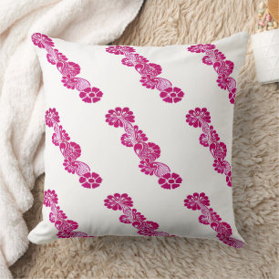 Handbemalte rosa florale Mehndi-Henna botanisch Kissen