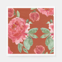 Handbemalte rote Rosen Feiertags-Lunch