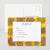 Handbemalte Sonnenblumen R.S.V.P Postkarte (Vorne/Hinten)