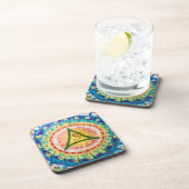 Handbemalte Wasserfarbe Om Mandala  Getränkeuntersetzer (Rechte Seite)