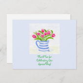 Handbemalte Wasserfarbentücher, Blauer Streifen-Pi Begleitkarte (Vorne/Hinten)