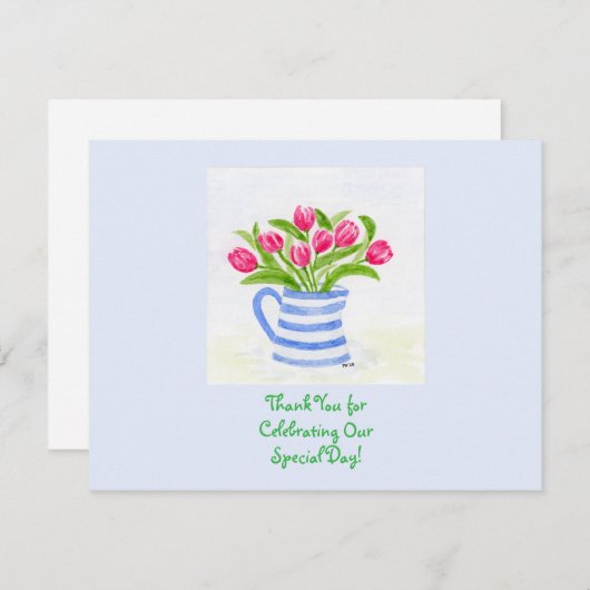 Handbemalte Wasserfarbentücher, Blauer Streifen-Pi Begleitkarte (Vorne/Hinten)