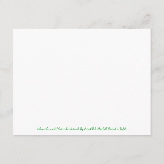 Handbemalte Wasserfarbentücher, Blauer Streifen-Pi Begleitkarte (Rückseite)