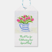 Handbemalte Wasserfarbentücher, Blauer Streifen-Pi Geschenkanhänger (Vorderseite)