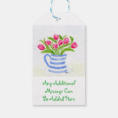 Handbemalte Wasserfarbentücher, Blauer Streifen-Pi Geschenkanhänger (Rückseite)