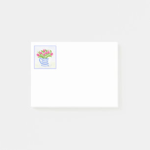 Handbemalte Wasserfarbentücher, Blauer Streifen-Pi Post-it Klebezettel