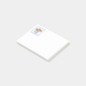 Handbemalte Wasserfarbentücher, Blauer Streifen-Pi Post-it Klebezettel (angewinkelt)