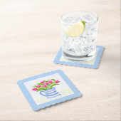 Handbemalte Wasserfarbentücher, Blauer Streifen-Pi Untersetzer (Vor Ort)
