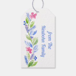 Handbemalte Watercolor Floral Garland Geschenkmark Geschenkanhänger