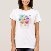 Handbemalte Wildblumen T-Shirt (Vorderseite)