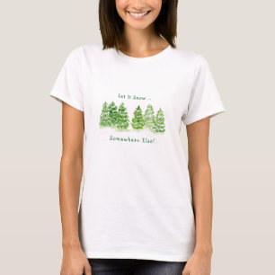 Handbemalte Winterbäume Ließ Schnee irgendwo ander T-Shirt