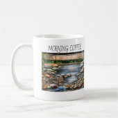 Handbemalter Morgenkaffee am Bach Personalisiere Kaffeetasse (Links)