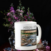 Handbemalter Morgenkaffee am Bach Personalisiere Kaffeetasse
