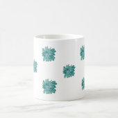 Handbemalter Türkisfarbener Blumen Kunstbecher Kaffeetasse (Mittel)