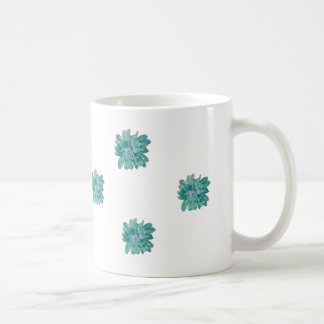 Handbemalter Türkisfarbener Blumen Kunstbecher Kaffeetasse