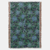 Handbemaltes Blumenblau Nahtloses Muster Decke (Vorderseite Vertikal)
