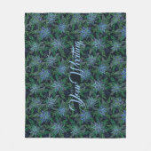 Handbemaltes Blumenblau Nahtloses Muster Fleecedecke (Vorderseite)