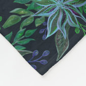 Handbemaltes Blumenblau Nahtloses Muster Fleecedecke (Ecke)