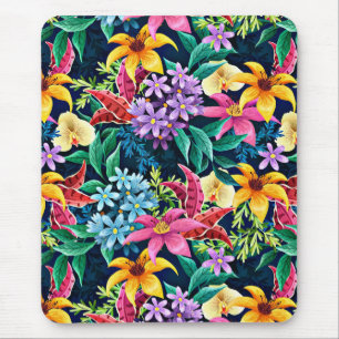 Handbemaltes exotisches Blumenmuster-23001 Mousepad