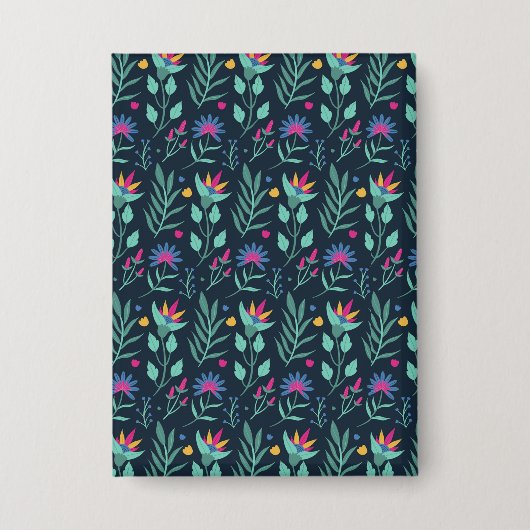 Handbemaltes exotisches Blumenmuster-23206 Button (Vorderseite)