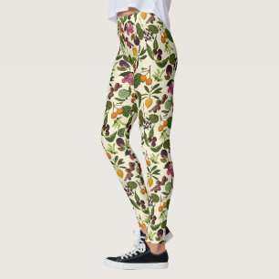 Handbemaltes exotisches tropisches Früchte-Muster Leggings