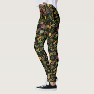 Handbemaltes Farbige Exotische Tropische Früchte-M Leggings