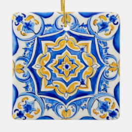 Handbemaltes Majolika-Muster Keramikornament