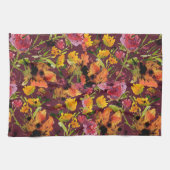 Handbemaltes Teetuch mit floralem Muster Geschirrtuch (Horizontal)