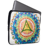 Handbemaltes Wasserfarben-Om-Mandala Laptopschutzhülle (Vorne Rechts)