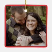 Handbemaltes Wasserfarbenferien FOTO 1. WEIHNACHTE Keramikornament (Rückseite)