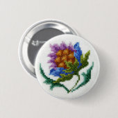 Handbestickte helle Blume Button (Vorne & Hinten)