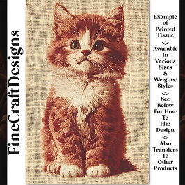 Handbestickte Niedliche Fluffy Kitten BY9 Decoupag Seidenpapier