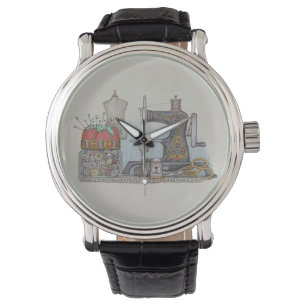 Handbetriebene Nähmaschine Armbanduhr