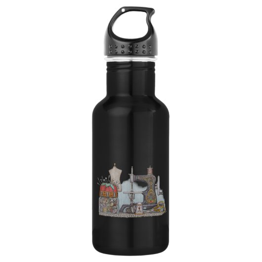 Handbetriebene Nähmaschine Edelstahlflasche (Vorderseite)