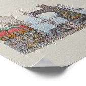 Handbetriebene Nähmaschine Poster (Ecke)