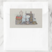 Handbetriebene Nähmaschine Rechteckiger Aufkleber (Tasche)