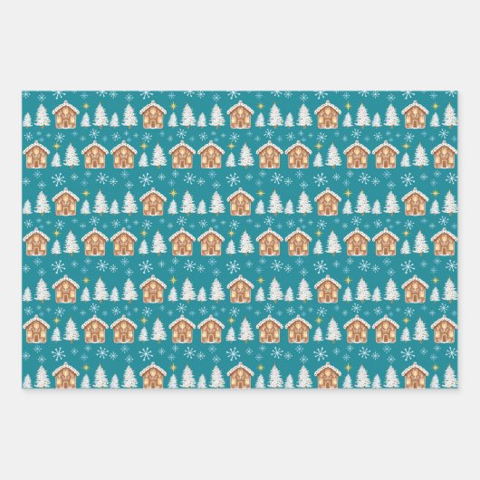 Handbrett-Haus-Trio-Sammelpackung Geschenkpapier Set (Vorderseite 2)