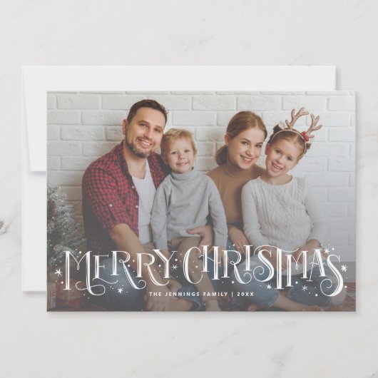 Handbriefe frohe Weihnachts-Fotokarte Ankündigung (Vorderseite)