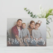 Handbriefe frohe Weihnachts-Fotokarte Ankündigung (Stehend Vorderseite)