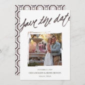 Handbrush Letting | Save the Date Fotokarte (Vorne/Hinten)