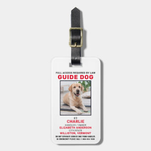 Handbuch Dog Service Dog Foto ID Abzeichen Gepäckanhänger