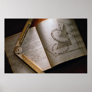 Handbuch und Lineal des viktorianischen Architekte Poster