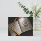 Handbuch und Lineal des viktorianischen Architekte Postkarte (Stehend Vorderseite)