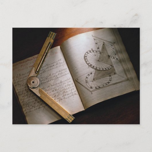 Handbuch und Lineal des viktorianischen Architekte Postkarte (Vorderseite)