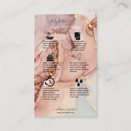 Handbuch zur Anwendung auf dem Bildschirm Rosa Gol Visitenkarte (Vorderseite)