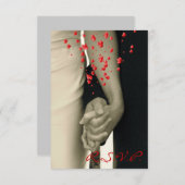 Händchen Balack weiß Hochzeit RSVP Reaktion (Vorne/Hinten)