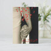 Händchen Balack weiß Hochzeit RSVP Reaktion Karte (Stehend Vorderseite)