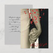 Händchen Balack weiß Hochzeit RSVP Reaktion Karte (Vorne/Hinten)