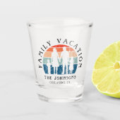 Händchen für Familienurlaub Retro Sun Schnapsglas (Vorderseite)